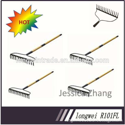 14teeth steel garvel rake with long fiber glass handle